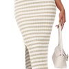 61Oey14RsIL._AC_SL1500 Jngrtsyjvip Fashion Women's 2024 Summer Striped Knit Bodycon Midi Dress Square Neck Side Slit Tank Ribbed Sweater Dresses