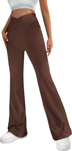 61OxDED48aL._AC_SL1500 Jngrtsyjvip Fashion Women's Summer Yoga Pants High Waisted Sweatpants Casual Striped Bootcut Flare Workout Leggings