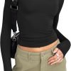61P3bPmIWAL._AC_SL1500 Jngrtsyjvip Fashion Womens Long Sleeve Shirts Basic Spring Crop Tops Fall Fashion Layering Slim Fitted Y2k Tops