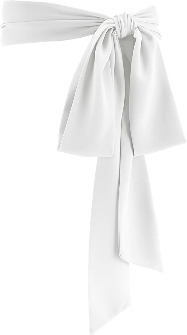 Jngrtsyjvip FashionWomen Chiffon Sash Belt Dress Sash Waist Bridal Wedding Belt 50s Belt Accessories 3'' Wide