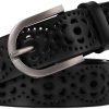 Jngrtsyjvip Fashion  Women’s Hollow Flower Leather Belt for Jeans Pants Wide Belt for Ladies