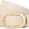 Jngrtsyjvip Fashion  Women Leather Belt for Jeans Pants Dress Fashion Ladies Belts with Gold Buckle White Waist Belt Small to Plus Size