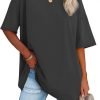 Jngrtsyjvip Fashion   Womens Oversized T Shirts V Neck Tees Half Sleeve Cozy Comfy Tunic 2024 Y2K Tops Casual