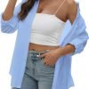 Jngrtsyjvip Fashion Womens Button Down Shirts Long/Roll Up Sleeve cotton and linen women's shirt Collared Work Blouses Oversized Loose Tops with Pocket