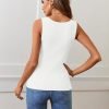 Jngrtsyjvip Fashion  Women's Ribbed Tank Tops Knit Square Neck Sleeveless Shirts Summer Casual Basic Tanks