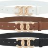 61Uasal-AtL._AC_SL1500 Jngrtsyjvip FashionWomen Belt for Jeans Dress Cinch Waist Belt for Ladies Faux Leather Belt with Gold Buckle