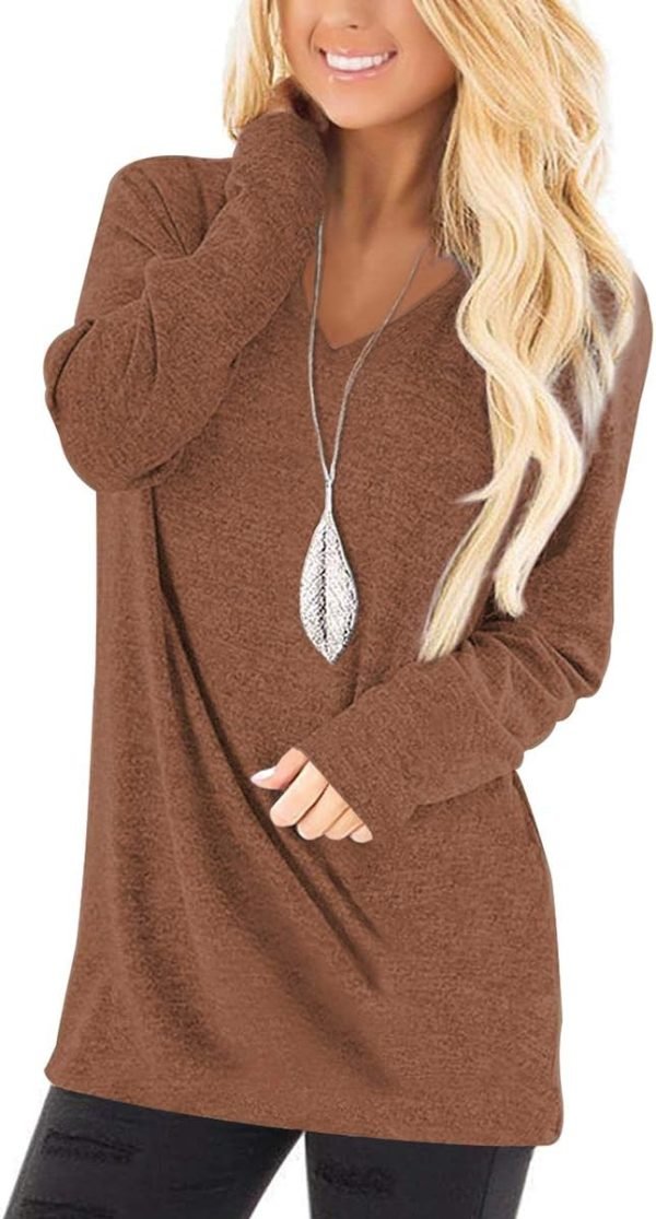 Jngrtsyjvip Fashion   Tops to Wear with Leggings Long Sleeve V Neck T Shirts Casual Loose Fit