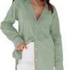 Jngrtsyjvip Fashion   Womens Button Down Shirts Dress Shirts Long Sleeve Blouses V Neck Solid Casual Tunics Tops with Pockets