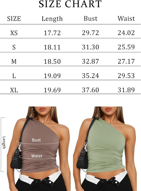 Jngrtsyjvip Fashion Womens Summer One Shoulder Tank Tops Sleeveless Going Out Slim Crop Shirts Camis Fashion 2024
