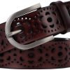 Jngrtsyjvip Fashion  Women’s Hollow Flower Leather Belt for Jeans Pants Wide Belt for Ladies