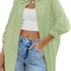 Jngrtsyjvip Fashion   Womens Oversized Button Down Shirts Casual Loose Long Sleeve Solid Lapel Long Blouses Tops with Pockets