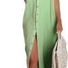 Jngrtsyjvip Fashion   Womens Casual Short Sleeve Button Down Dress Side Split Long Kimonos Cardigans Swimsuit Cover Ups Beach Dress