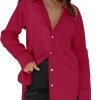 Jngrtsyjvip Fashion   Womens Button Down Shirts Dress Shirts Long Sleeve Blouses V Neck Solid Casual Tunics Tops with Pockets