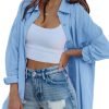 Jngrtsyjvip Fashion   Womens Oversized Button Down Shirts Casual Loose Long Sleeve Solid Lapel Long Blouses Tops with Pockets