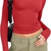 61ey_mQpUJL._AC_SL1500 Jngrtsyjvip Fashion Womens Long Sleeve Shirts Basic Spring Crop Tops Fall Fashion Layering Slim Fitted Y2k Tops