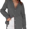 Jngrtsyjvip Fashion   Womens Button Down Shirts Dress Shirts Long Sleeve Blouses V Neck Solid Casual Tunics Tops with Pockets