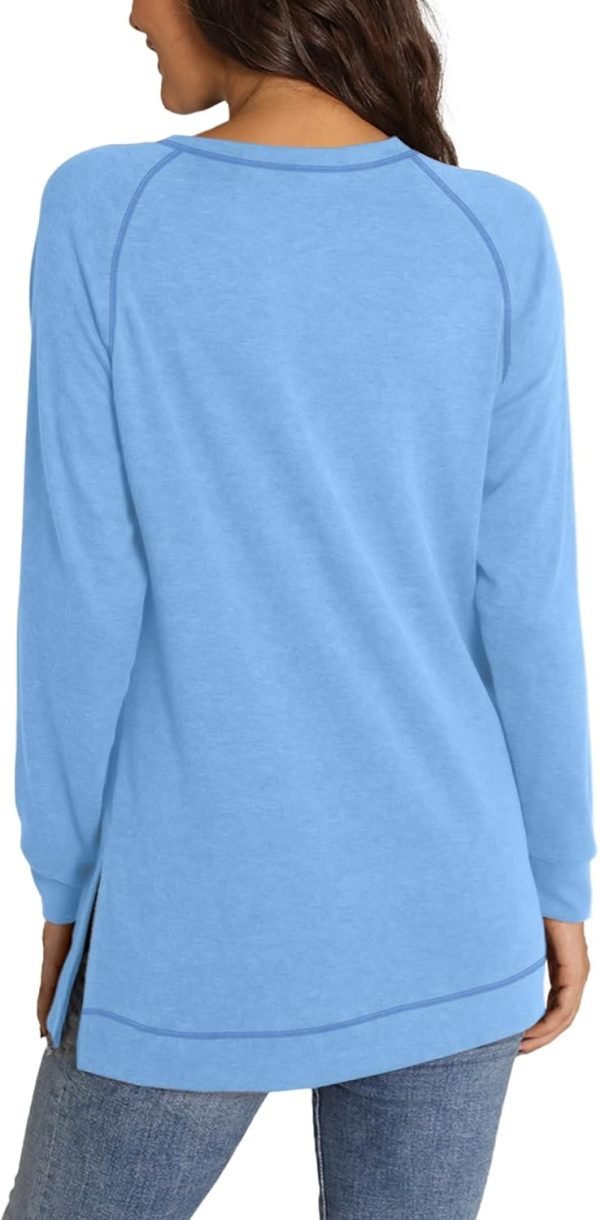 Jngrtsyjvip Fashion  Womens Casual Long Sleeve T Shirts Casual Blouses Trendy Tops Side Split Tunics