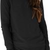 Jngrtsyjvip Fashion   Womens Long Sleeve Tops Casual Basics Fall Shirts Solid Crewneck T-Shirt
