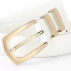 Jngrtsyjvip Fashion  Plus Size Women's Leather Belts for Jeans Pants Fashion Ladies Black Belt with Gold Buckle
