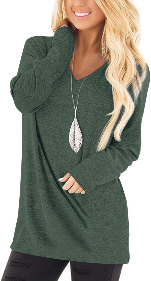 Jngrtsyjvip Fashion   Tops to Wear with Leggings Long Sleeve V Neck T Shirts Casual Loose Fit