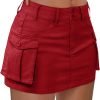 Jngrtsyjvip Fashion  Women Cargo Mini Skirt Denim Jean Dress with Pocket