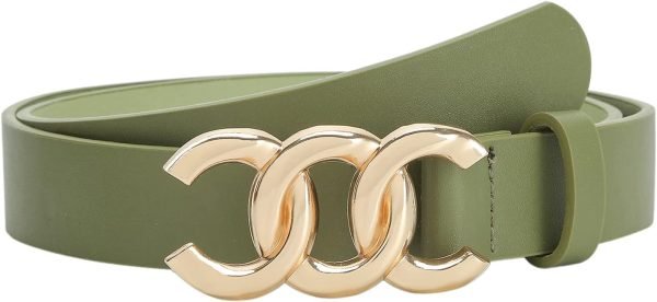 61pSyIXsUcL._AC_SL1500 Jngrtsyjvip FashionWomen Belt for Jeans Dress Cinch Waist Belt for Ladies Faux Leather Belt with Gold Buckle