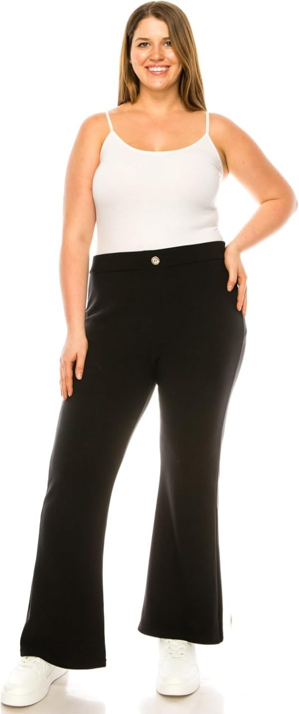 61pmgwp_igL._AC_SL1500 Jngrtsyjvip Fashion Women's Rise Culottes Casual Wide Pants Solid Palazzo One Size Trouser Pants