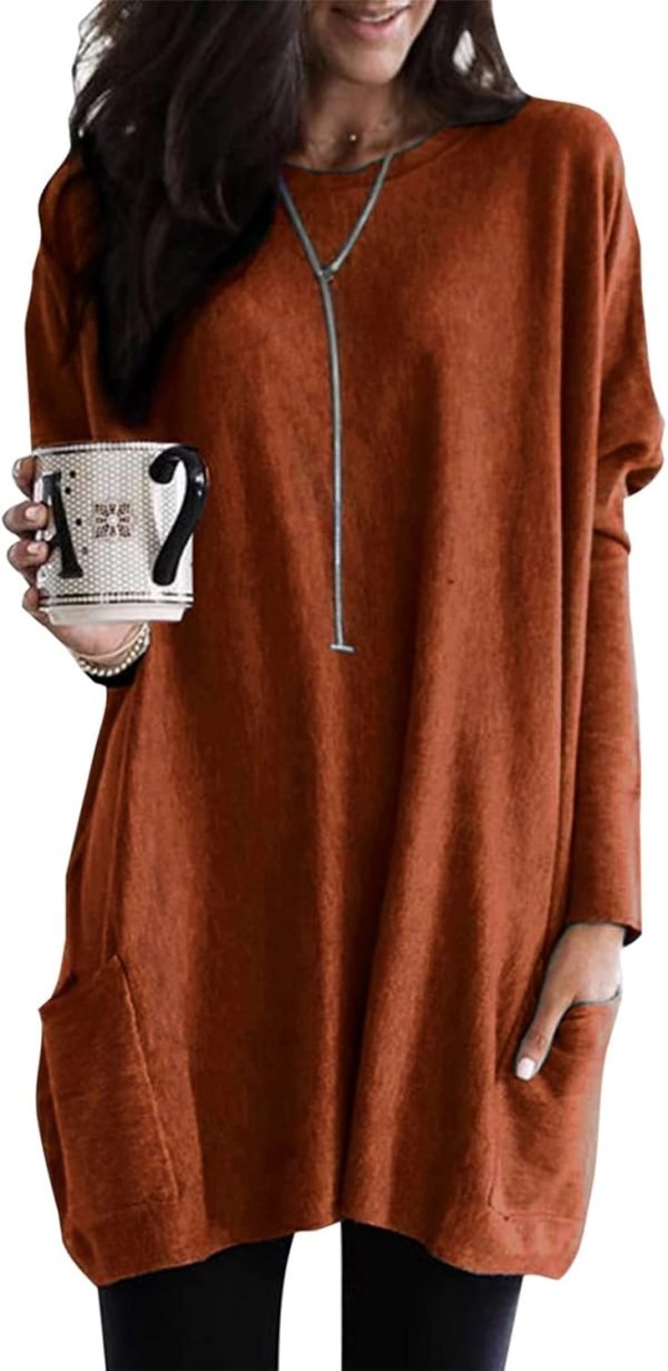 Jngrtsyjvip Fashion   Womens 2024 Fall Outfits Casual Long Sleeve Shirts Lightweight Sweatshirts Fashion Tunic Tops with Pockets
