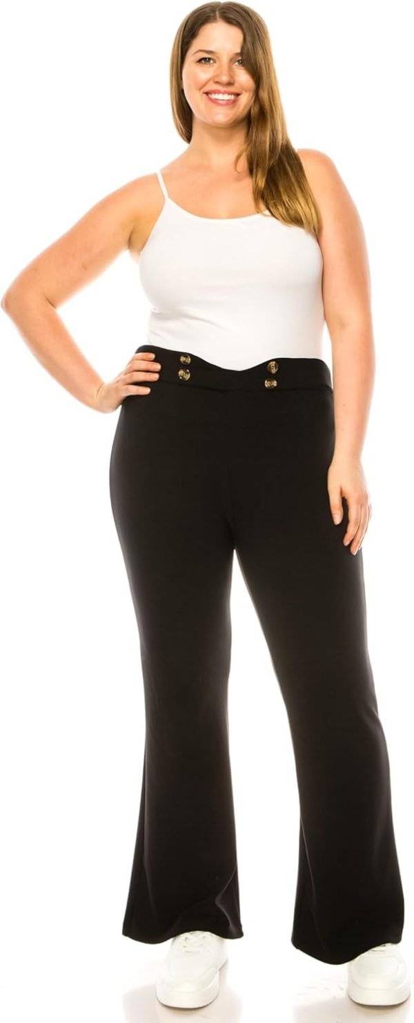 61qxq4EsziL._AC_SL1500 Jngrtsyjvip Fashion Women's Rise Culottes Casual Wide Pants Solid Palazzo One Size Trouser Pants