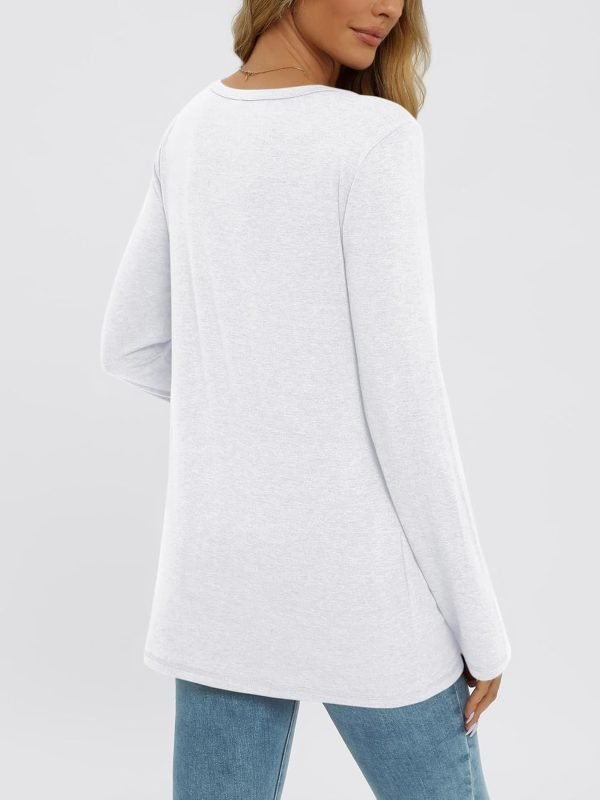 Jngrtsyjvip Fashion   Long Sleeve Shirts for Women 2024 Fall Fashion Crewneck Loose Fit Casual Tops Trendy Basics Outfits Clothes