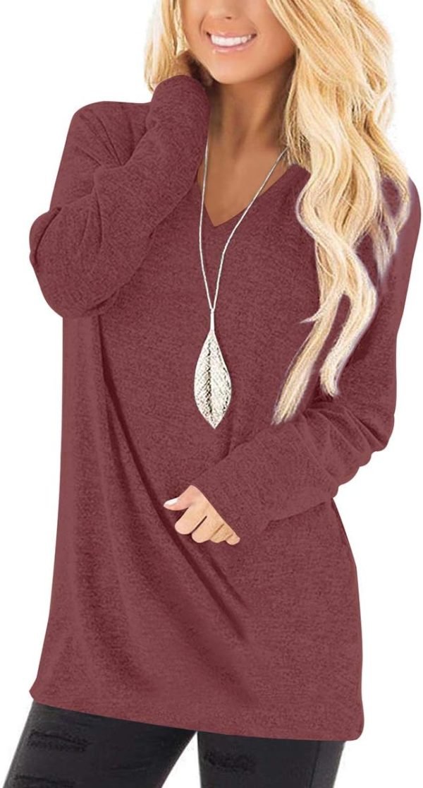 Jngrtsyjvip Fashion   Tops to Wear with Leggings Long Sleeve V Neck T Shirts Casual Loose Fit
