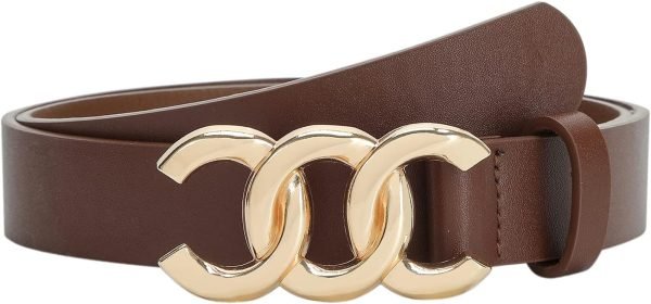 61xrlMeZ7PL._AC_SL1500 Jngrtsyjvip FashionWomen Belt for Jeans Dress Cinch Waist Belt for Ladies Faux Leather Belt with Gold Buckle