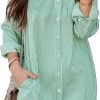 710JqLPQfDL._AC_SL1500 Jngrtsyjvip Fashion Womens Button Down Shirt Dresses with Pockets Cotton Striped Shirts Collared Tunics Long Sleeve High Low Blouse Tops
