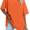 Jngrtsyjvip Fashion   Womens Oversized T Shirts V Neck Tees Half Sleeve Cozy Comfy Tunic 2024 Y2K Tops Casual