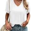 Jngrtsyjvip Fashion Women's Tshirts V Neck Short Sleeve Summer Tops Casual Basic Tee Shirts