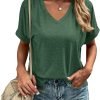 Jngrtsyjvip Fashion Women's Tshirts V Neck Short Sleeve Summer Tops Casual Basic Tee Shirts