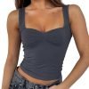 Jngrtsyjvip Fashion Women Sleeveless Sexy Backless Going Out Crop Top Y2K Strappy Ruched Tank Top Summer Tight Slim Fit Cute Tops