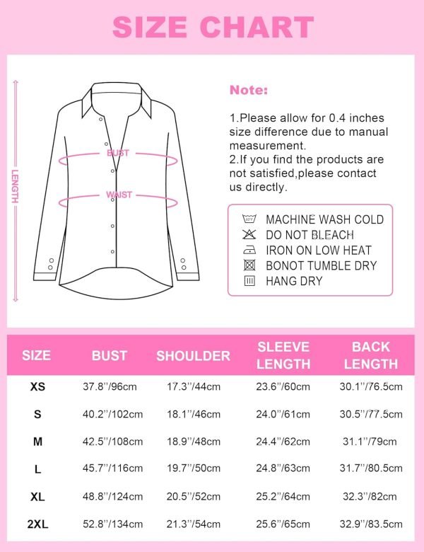 Jngrtsyjvip Fashion   Womens Button Down Shirts Dress Shirts Long Sleeve Blouses V Neck Solid Casual Tunics Tops with Pockets