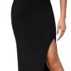 Jngrtsyjvip Fashion  Women's High Waist Slit Hem Rib Knit Midi Bodycon Skirt