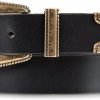 Jngrtsyjvip Fashion  Women's Western Style Fashion Leather Belt with Metal Buckle