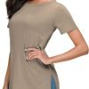 Jngrtsyjvip Fashion  Shirts Summer Women Casual Short Sleeve Tops T-Shirts Tees with Side Split