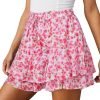 Jngrtsyjvip Fashion Shorts for Women Casual Boho Floral Skorts Ruffle Mini Skirts Running Tennis Butterfly Shorts Chiffon Shorts