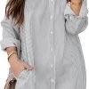 717pbhdn_IL._AC_SL1500 Jngrtsyjvip Fashion Womens Button Down Shirt Dresses with Pockets Cotton Striped Shirts Collared Tunics Long Sleeve High Low Blouse Tops