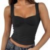 Jngrtsyjvip Fashion Women Sleeveless Sexy Backless Going Out Crop Top Y2K Strappy Ruched Tank Top Summer Tight Slim Fit Cute Tops