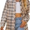 Jngrtsyjvip Fashion   Womens Button Down Flannel Shirts Long Sleeve Plaid Shackets Business Casual Blouse Top