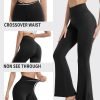 Jngrtsyjvip Fashion  Black Flare Pants for Women, Crossover Soft Bootcut Leggings