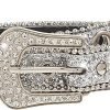 Jngrtsyjvip FashionWomens Rhinestones Studded Belts Bling Big Diamond Cowgirl Cowboy Waist Belt for Jeans Dresses Fit for 27"-39"