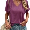 Jngrtsyjvip Fashion Women's Tshirts V Neck Short Sleeve Summer Tops Casual Basic Tee Shirts