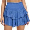 Jngrtsyjvip FashionWomen's Cute High Waist Ruffle Mini Skirt Layered Ruffle Hem Flared Flowy Casual Swing Beach Mini Short Skirt
