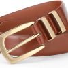Jngrtsyjvip Fashion  Plus Size Women's Leather Belts for Jeans Pants Fashion Ladies Black Belt with Gold Buckle